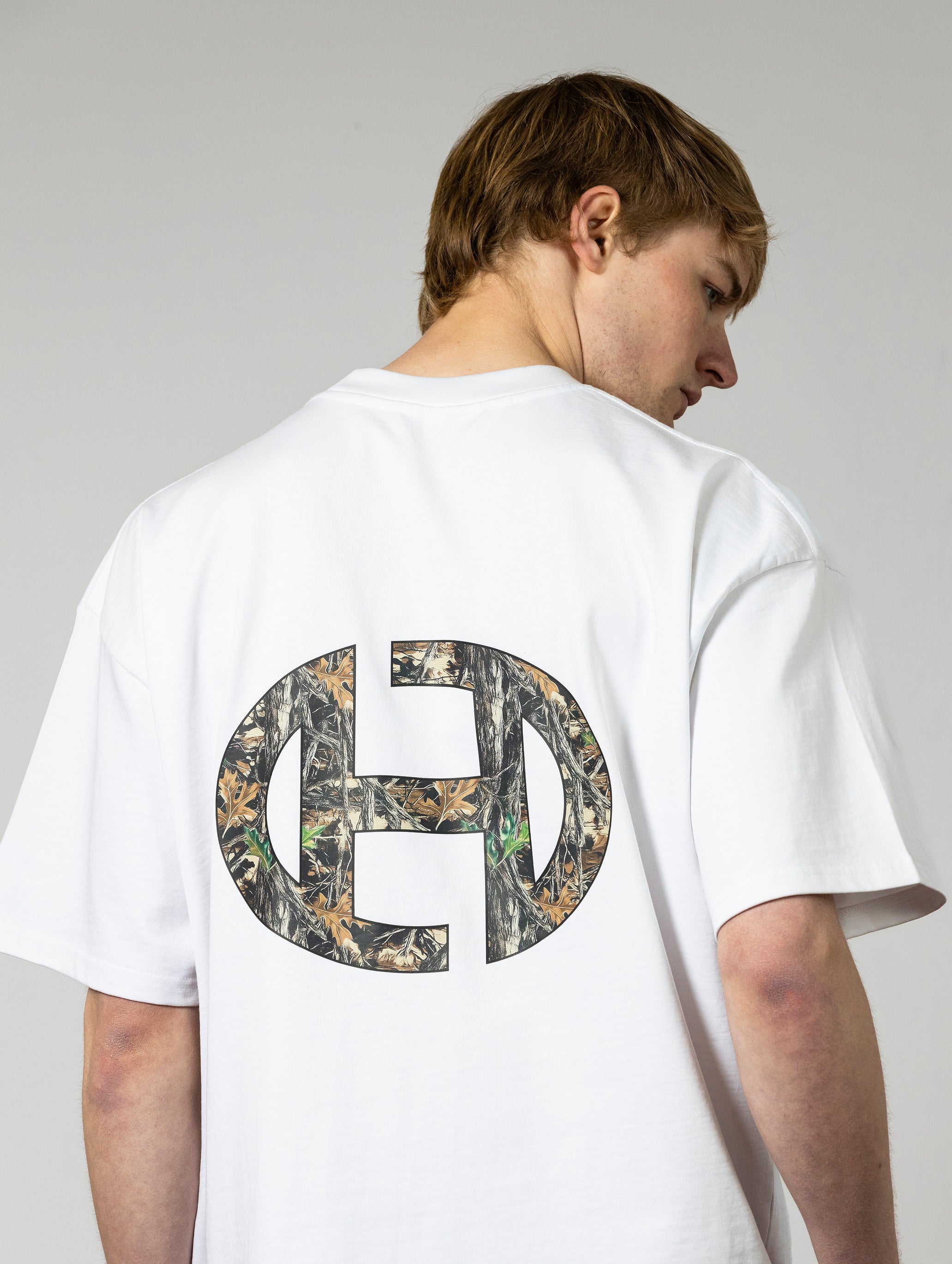Woodlands Real tree camo T-shirt White-Oversized fit