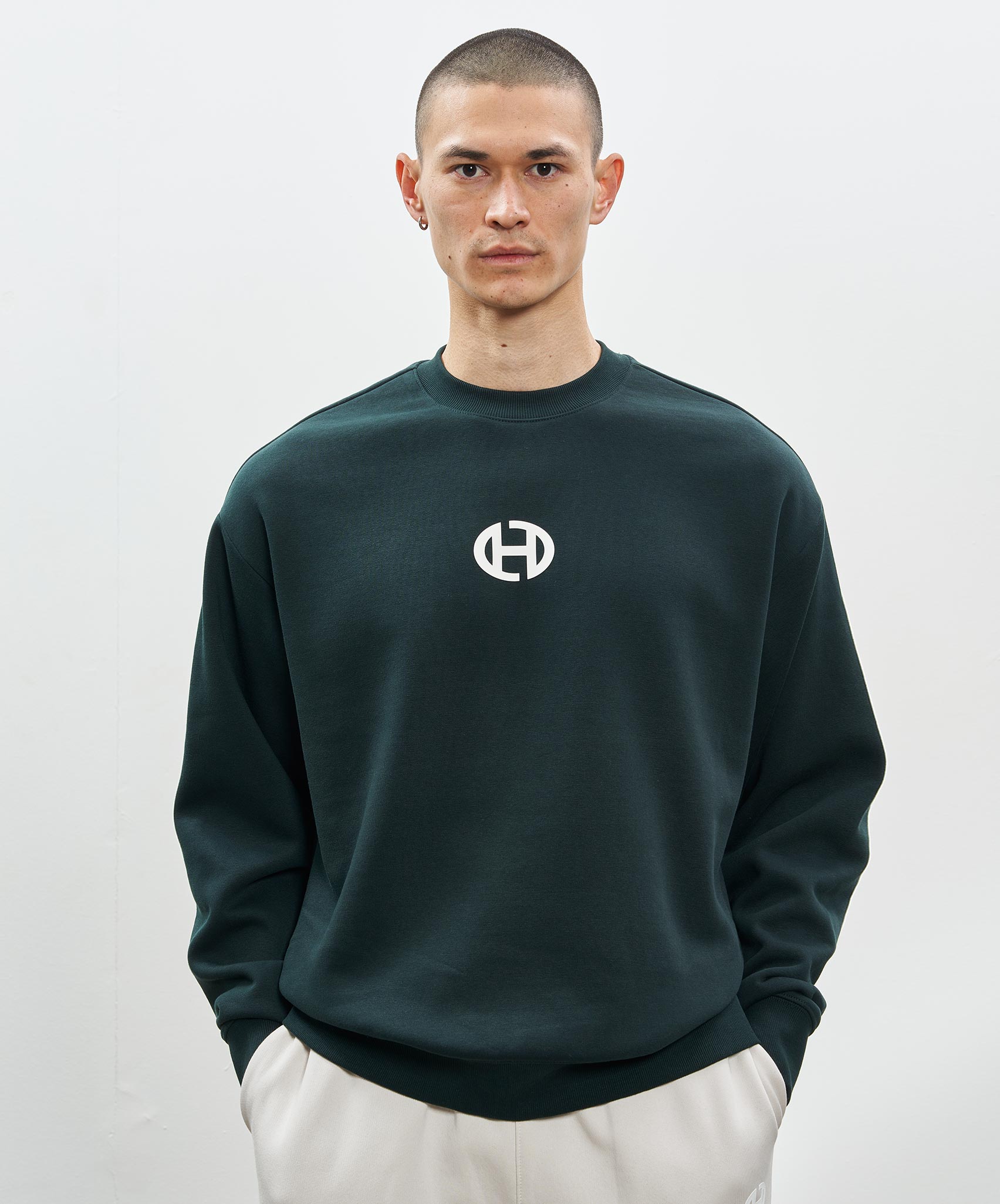 Hidden Hideout Oval Logo Heavy Crew Sweatshirt