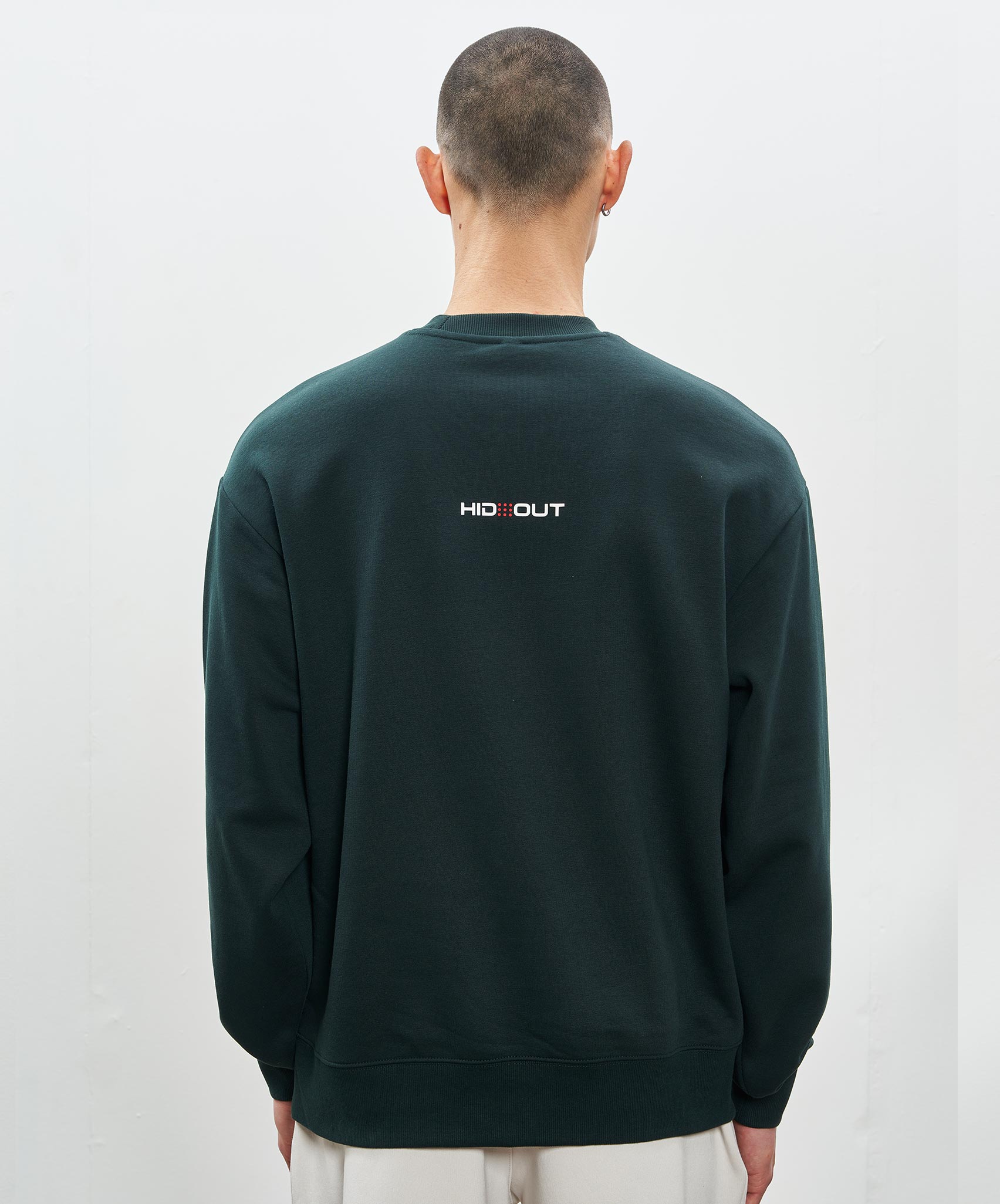 OVAL HEAVY CREW SWEAT - EVERGREEN