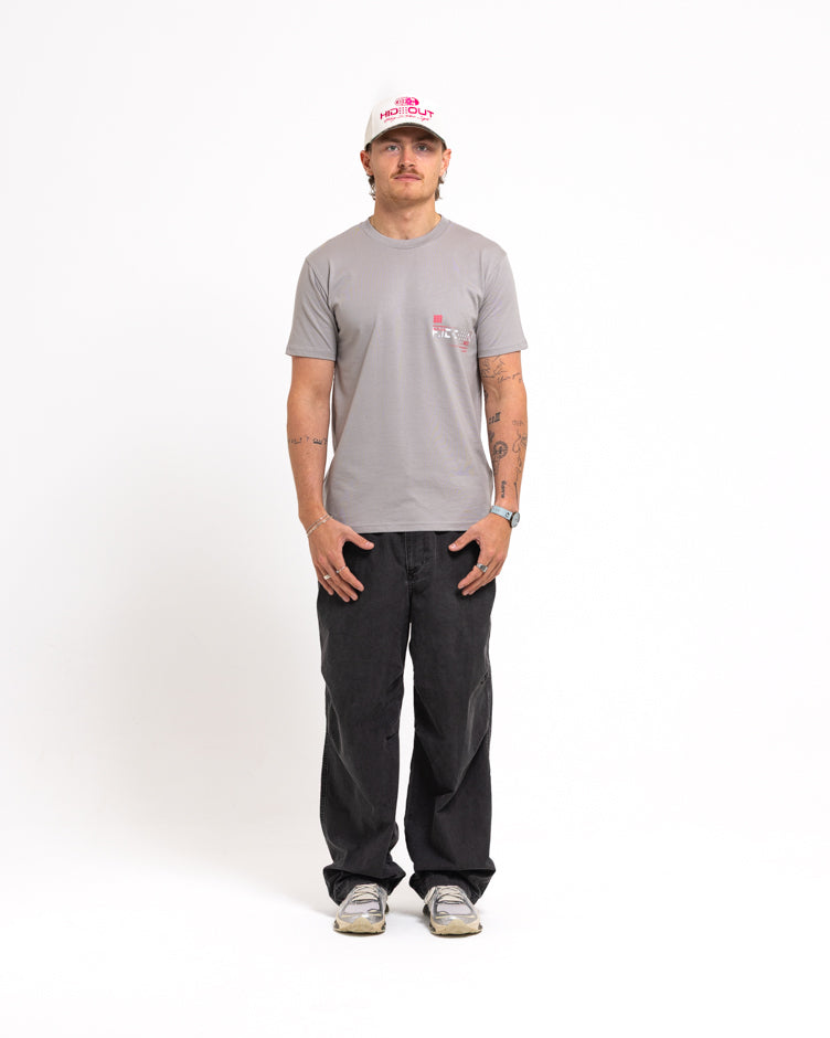 ASTRO T-SHIRT SS26-Neutral Gray/White Rose Red