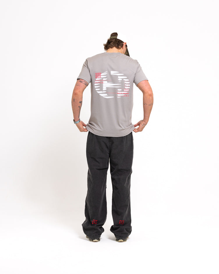 ASTRO T-SHIRT SS26-Neutral Gray/White Rose Red