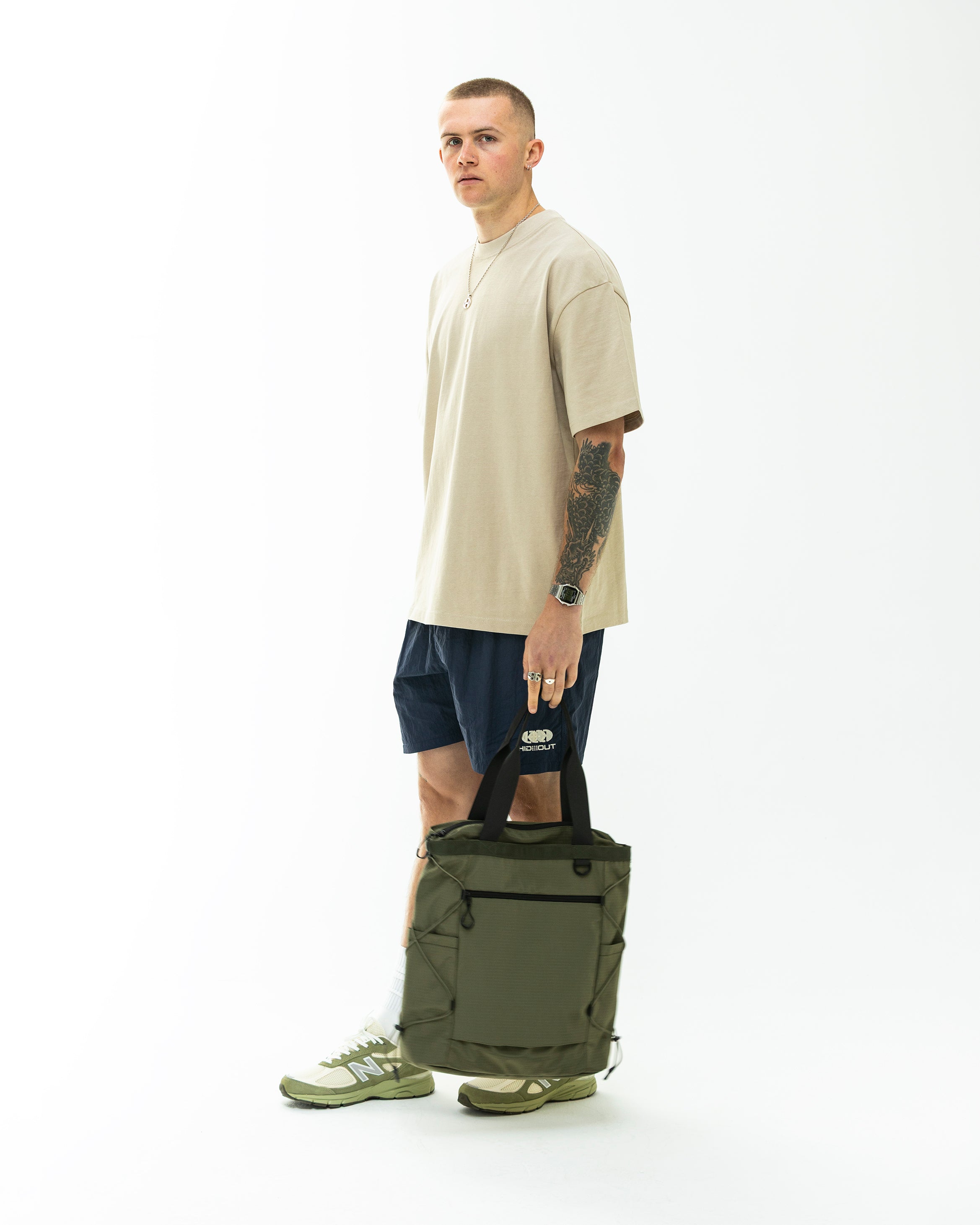 Blank tee-Oversized Fit-Stone