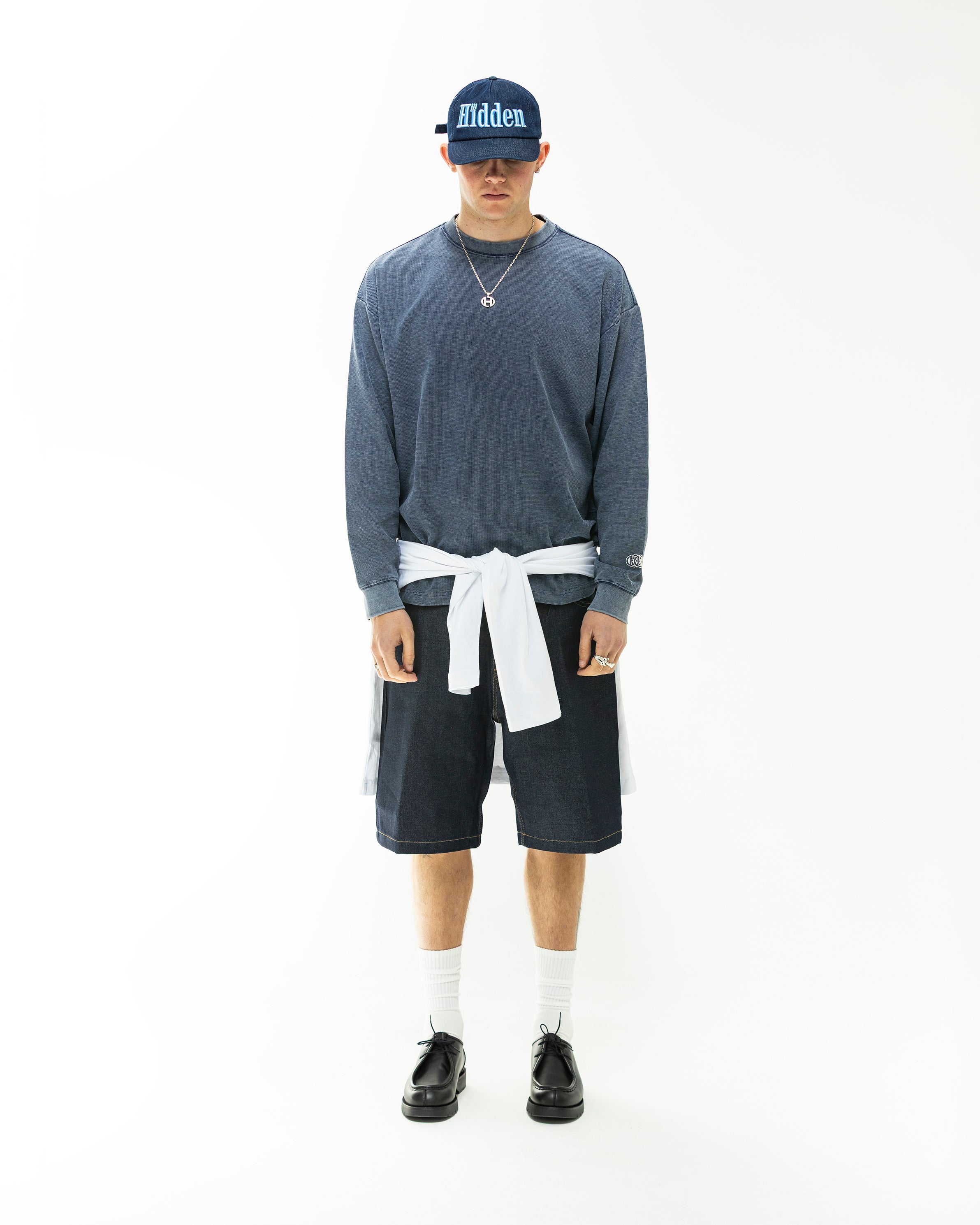 MATRIX WAFFLE L/S T-SHIRT-WASHED BLUE