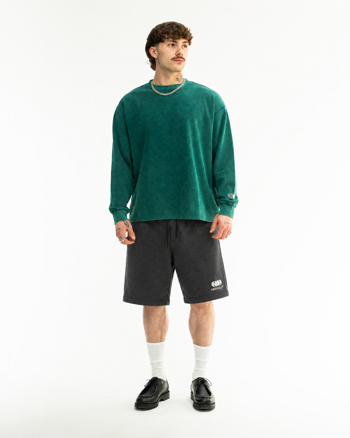 MATRIX WAFFLE L/S T-SHIRT-WASHED GREEN