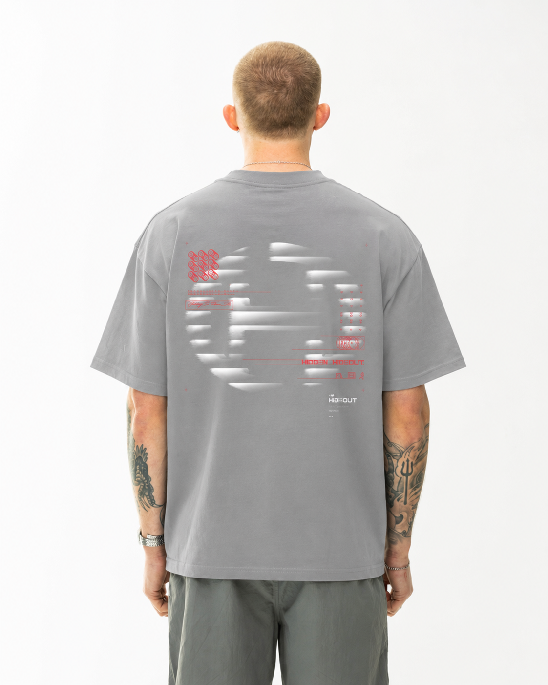 ASTRO T-SHIRT SS26-Neutral Gray/White Rose Red