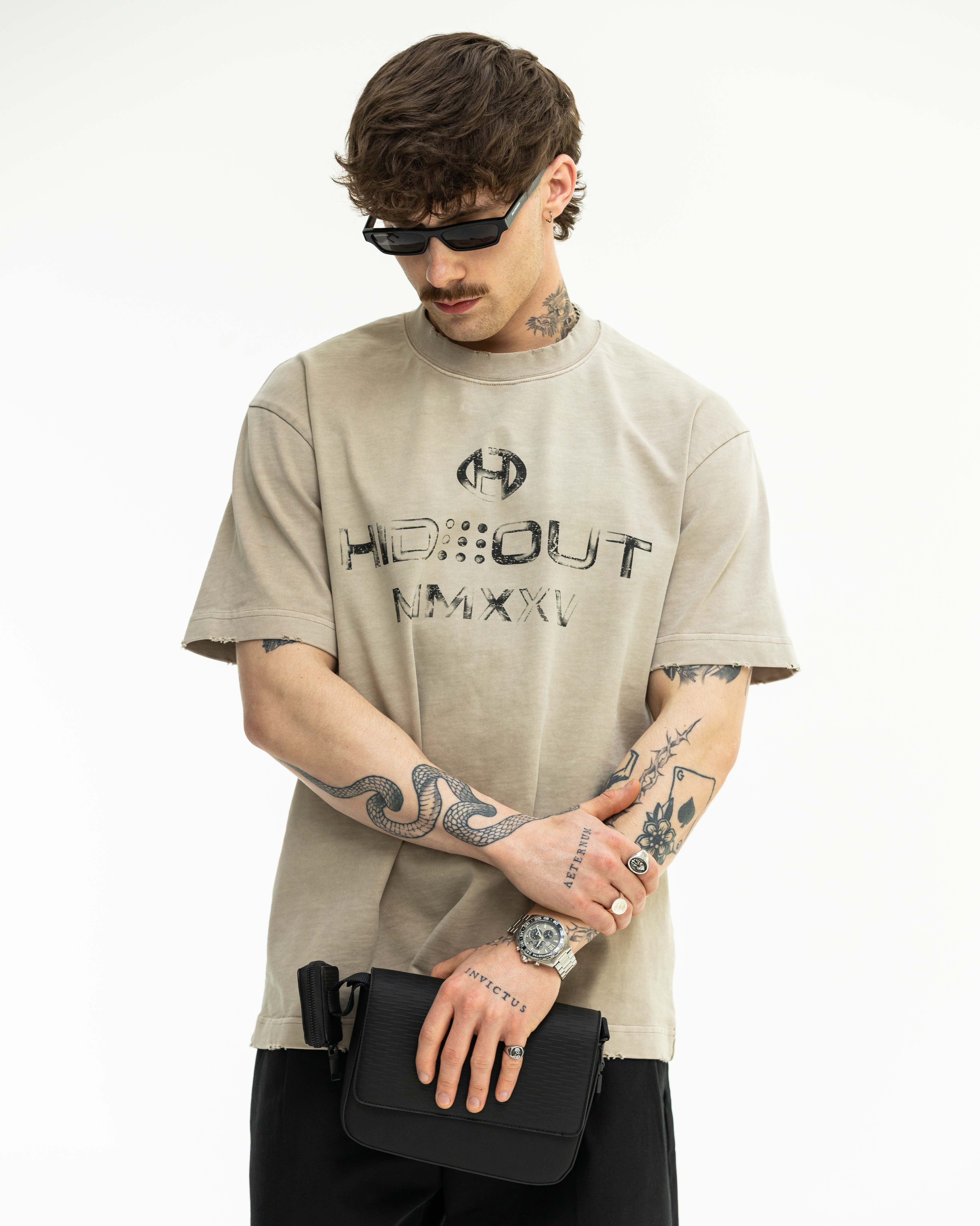 Hendrix T-shirt Vintage Light Greige