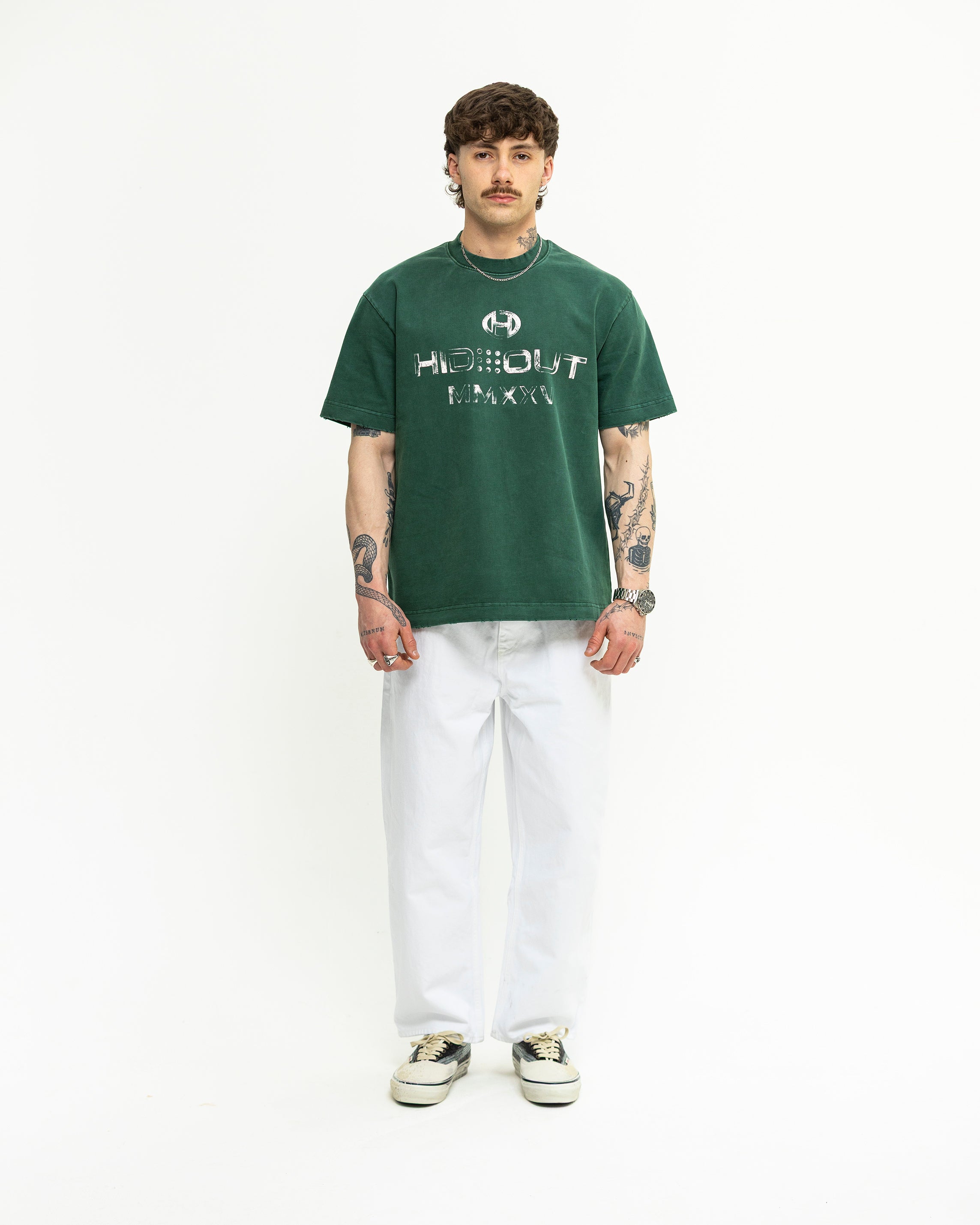 Hidden Hideout Hendrix T-shirt Vintage Pine/White