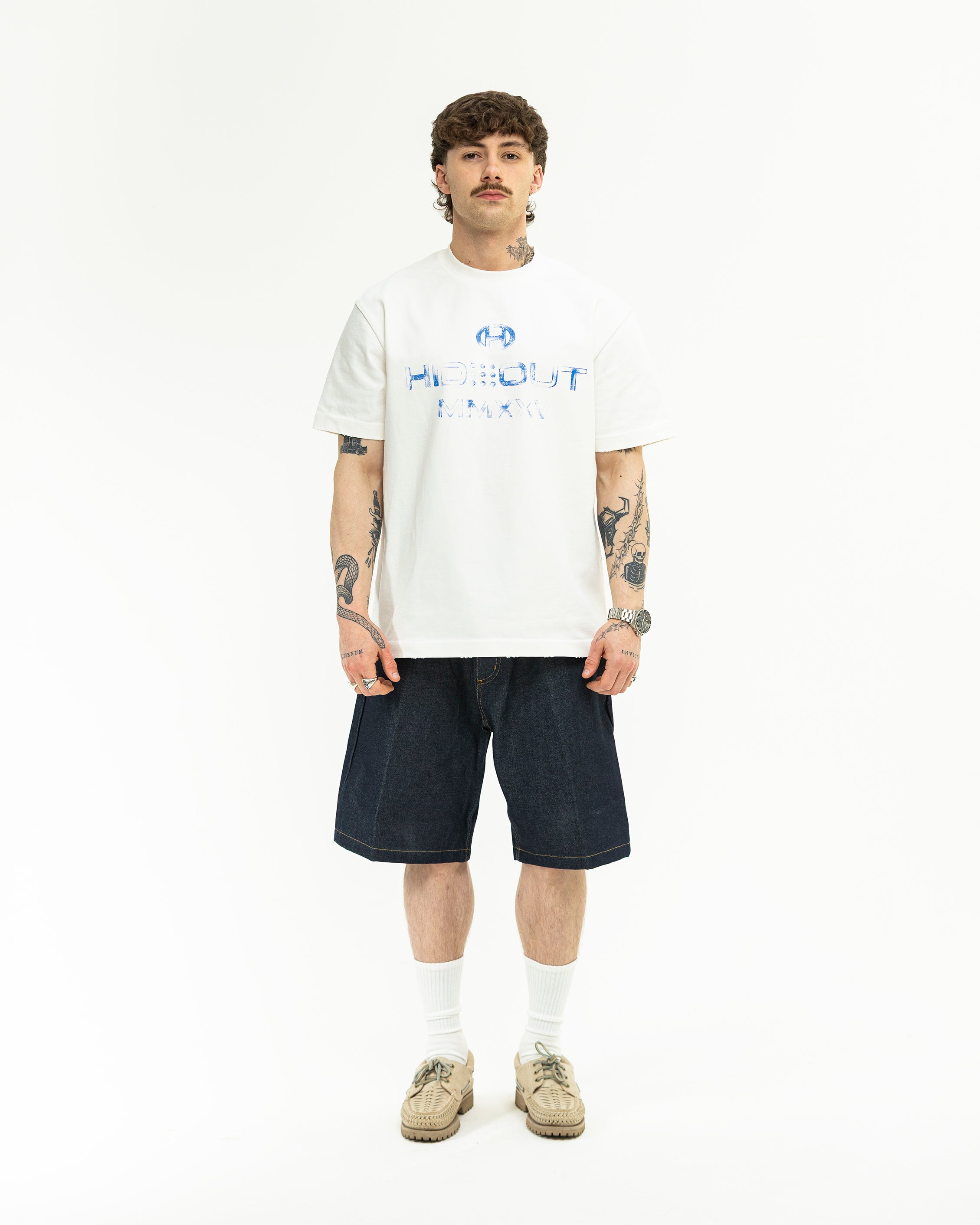 Hidden Hideout Hendrix T-shirt Vintage White/V.Cobalt