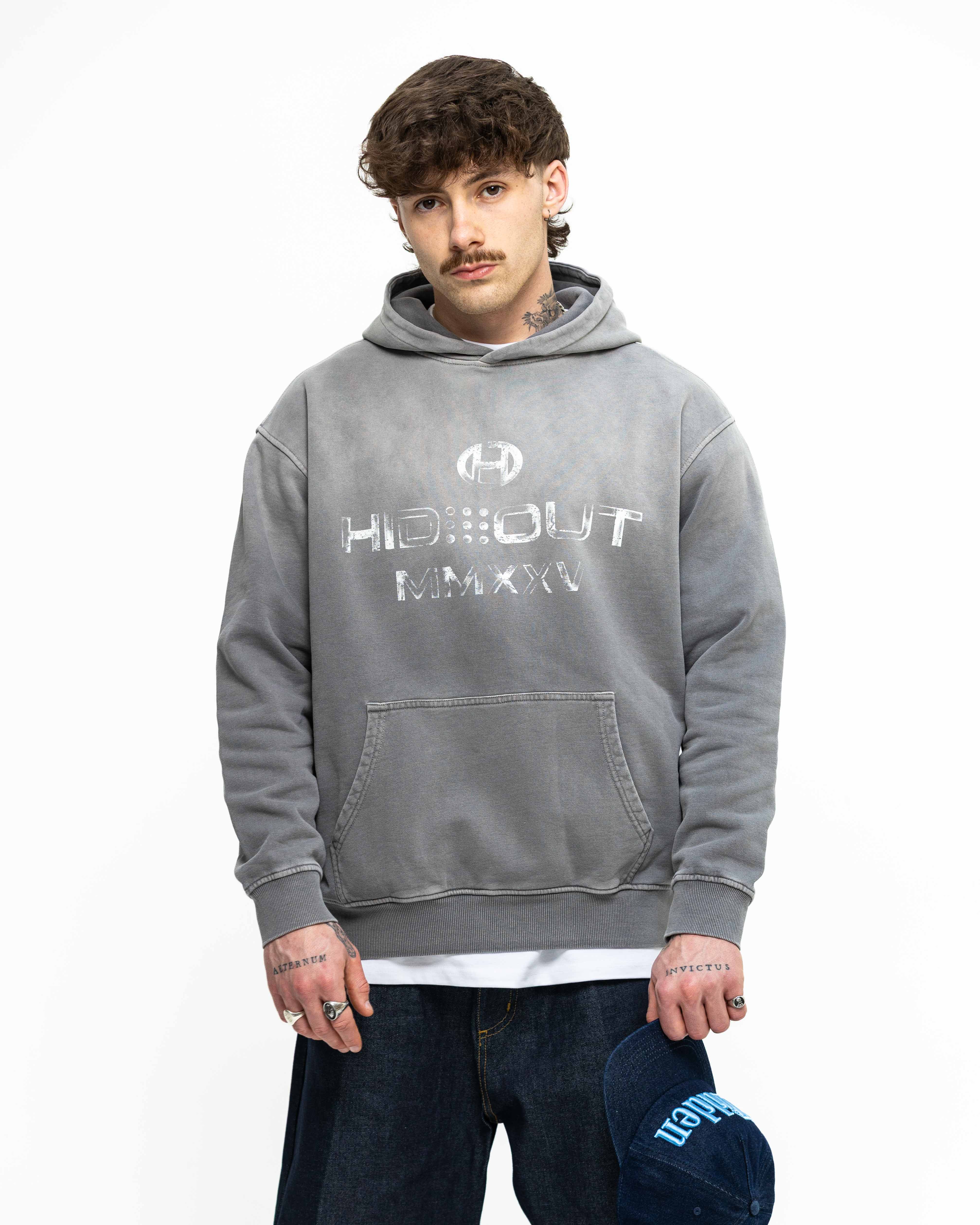 HENDRIX HOODIE-GREY SUN FADE