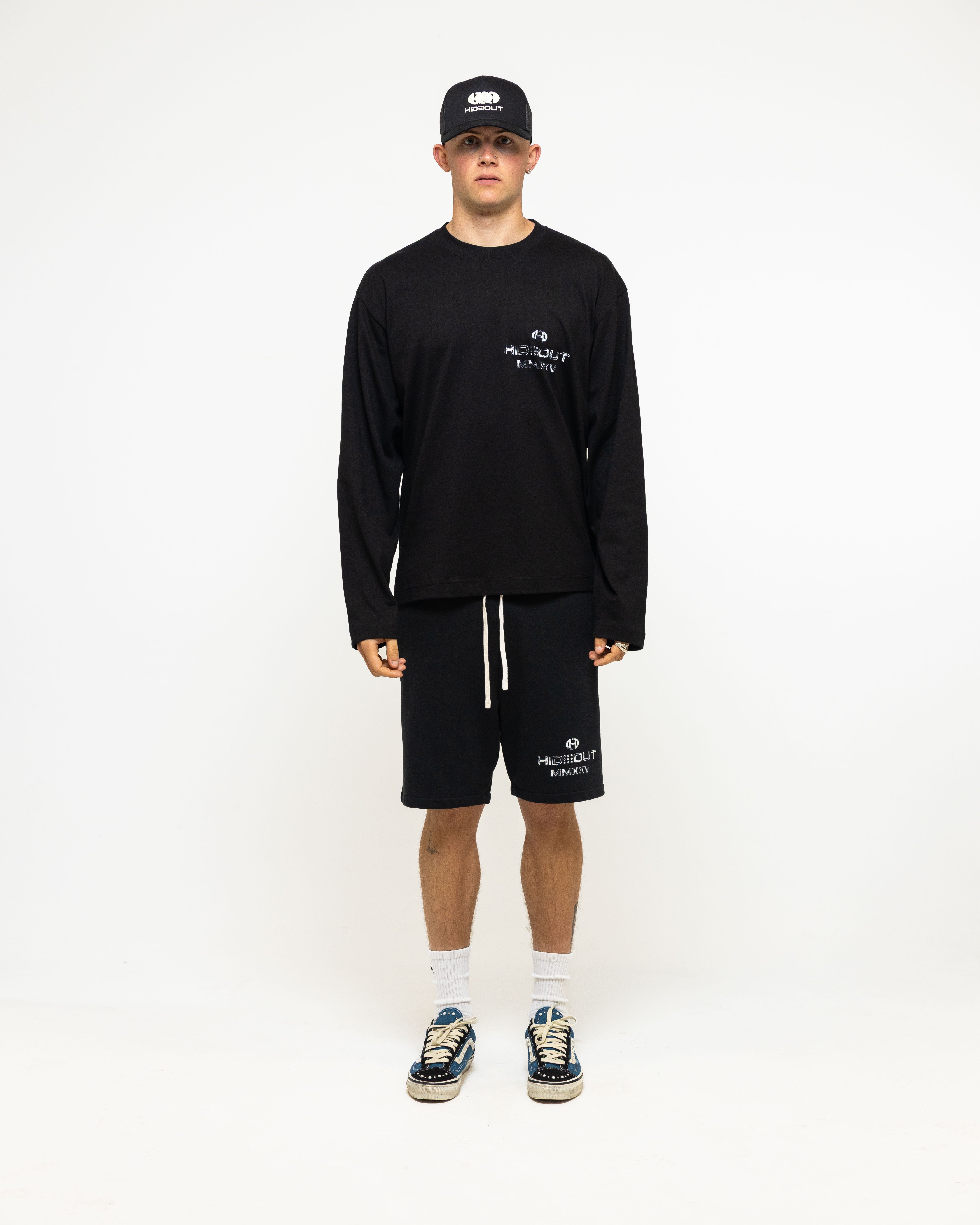 HENDRIX LONG SLEEVE TEE -BLACK
