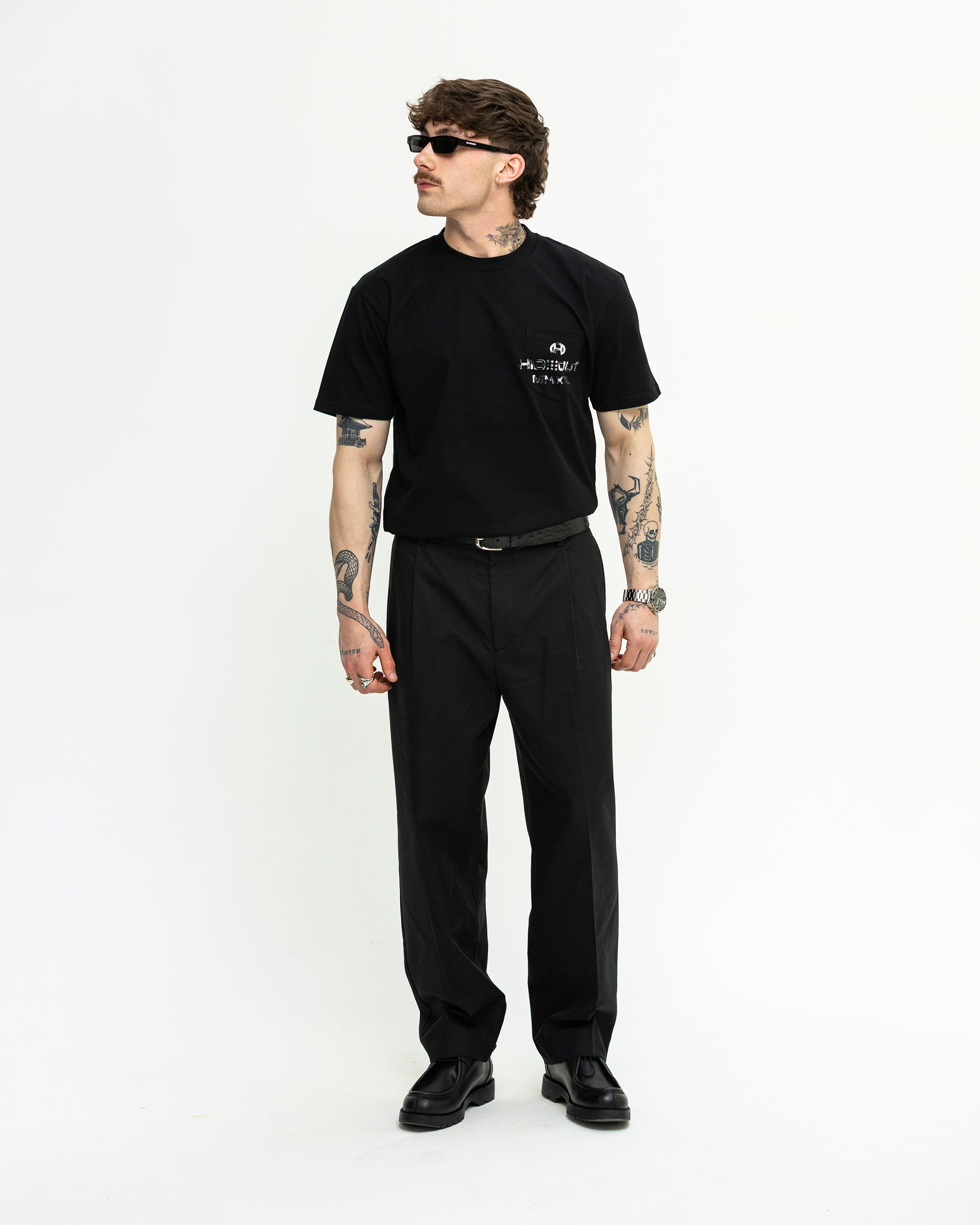 Hendrix pocket Tee-Black