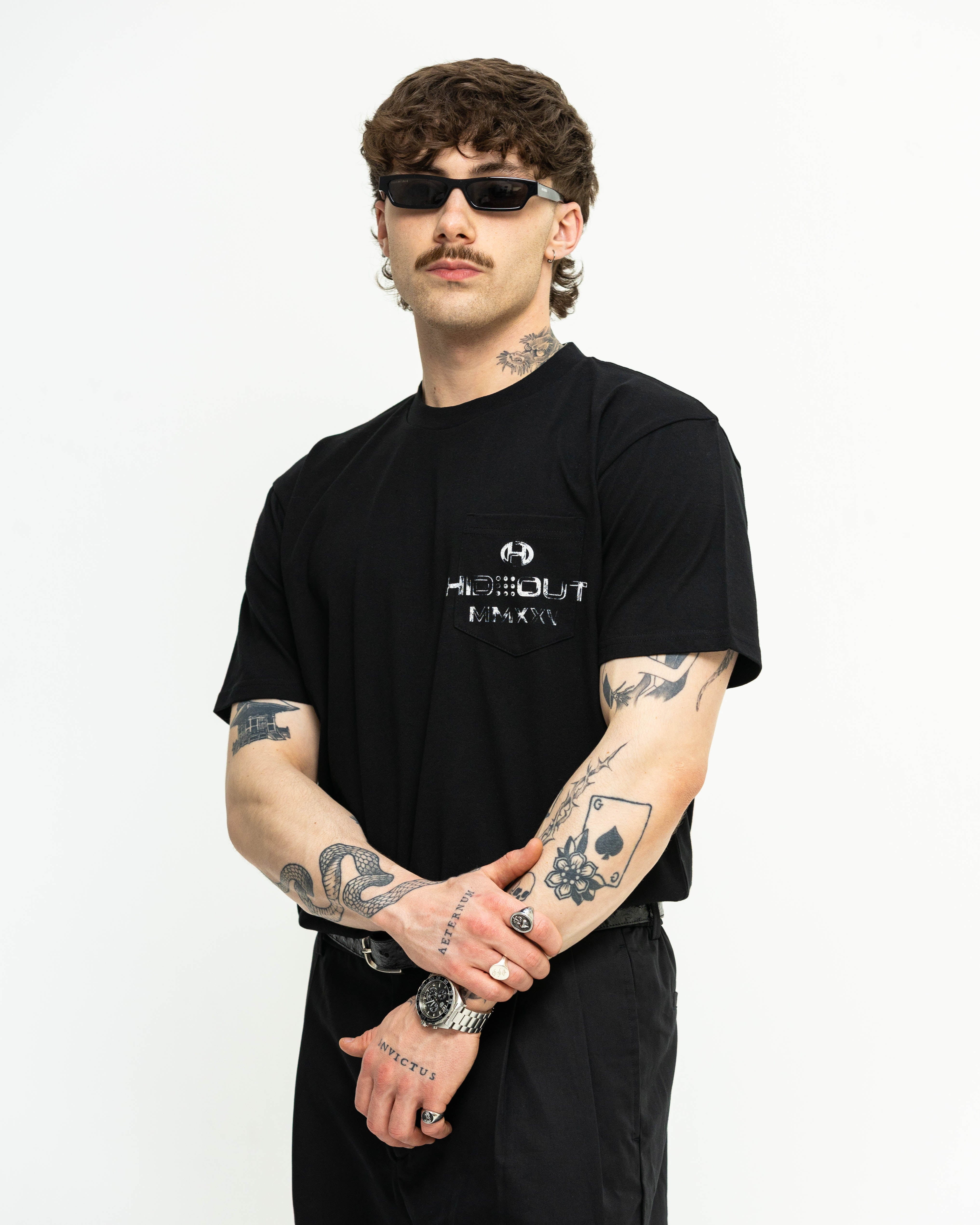 Hendrix pocket Tee-Black