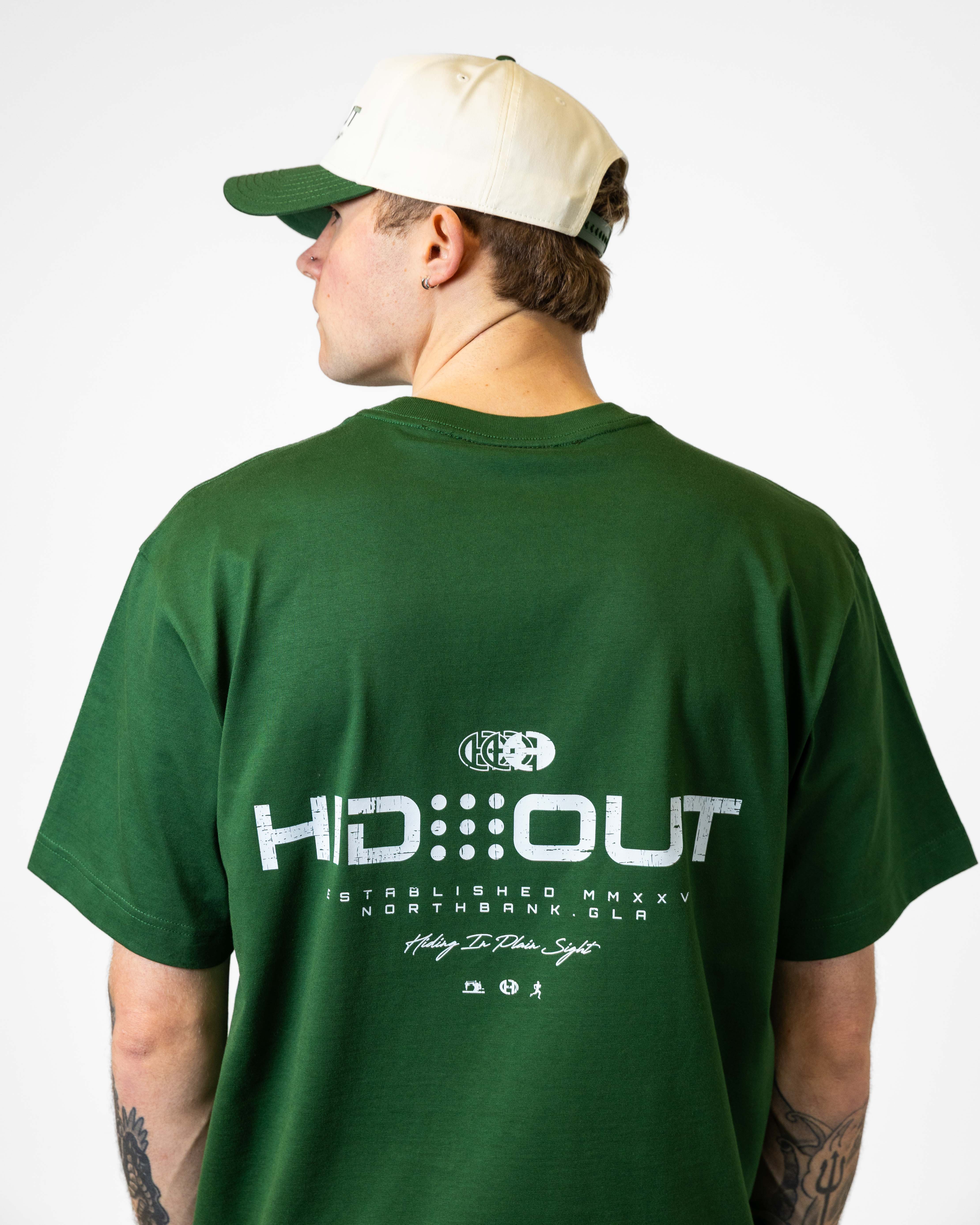 SINGER TEE -FOREST/WHITE - BOXY FIT