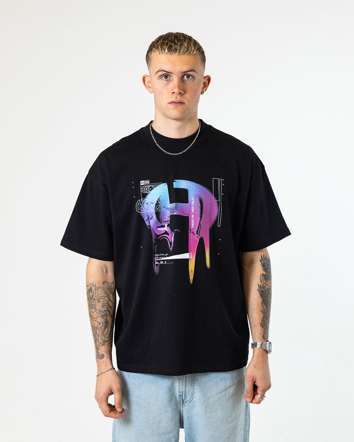 CHROME TEE-BLACK -OVERSIZED FIT