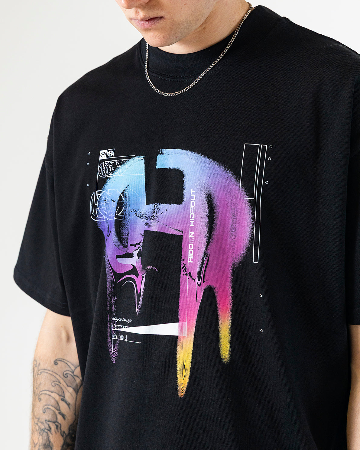 CHROME TEE-BLACK -OVERSIZED FIT