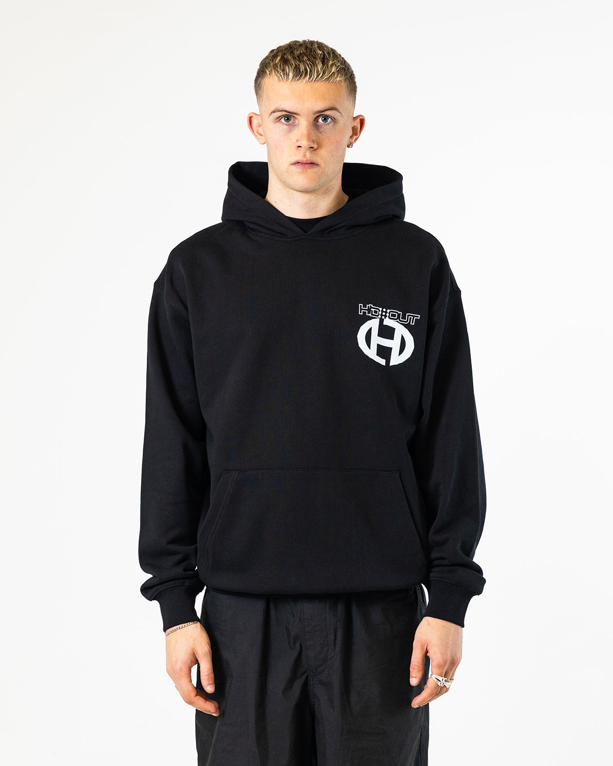 WONKY HOODY-BLACK/WHITE -RELAXED FIT