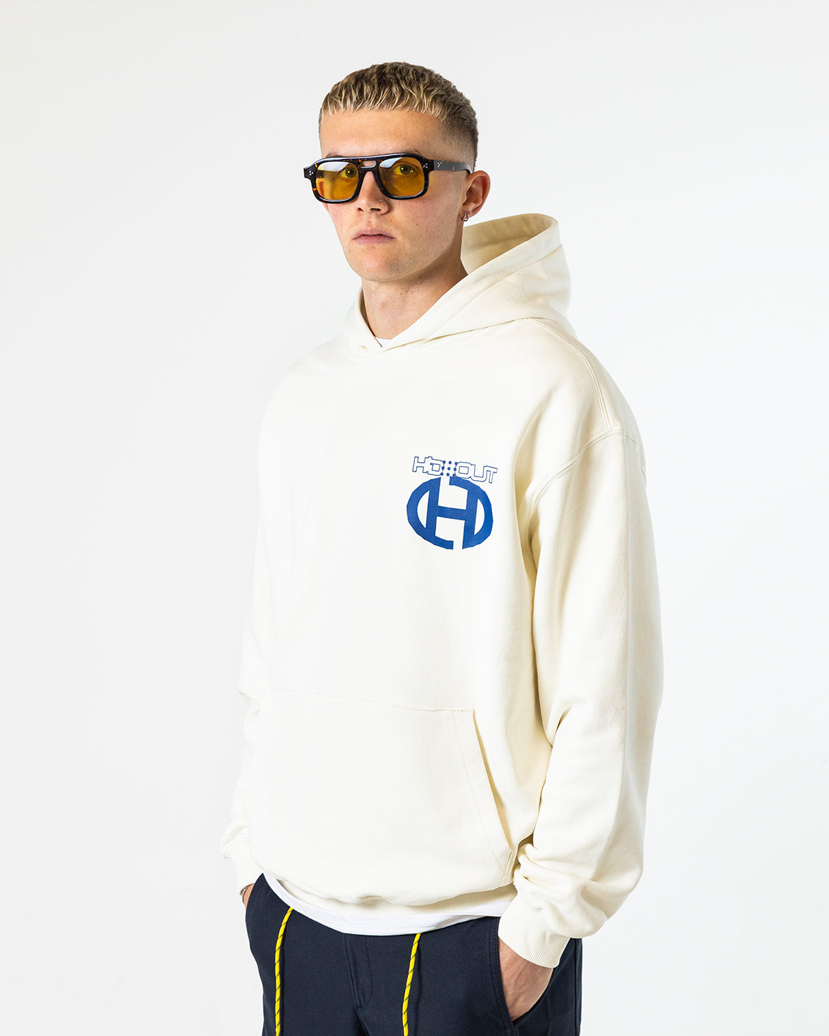 WONKY HOODY-NATURAL/PACIFIC BLUE-RELAXED FIT