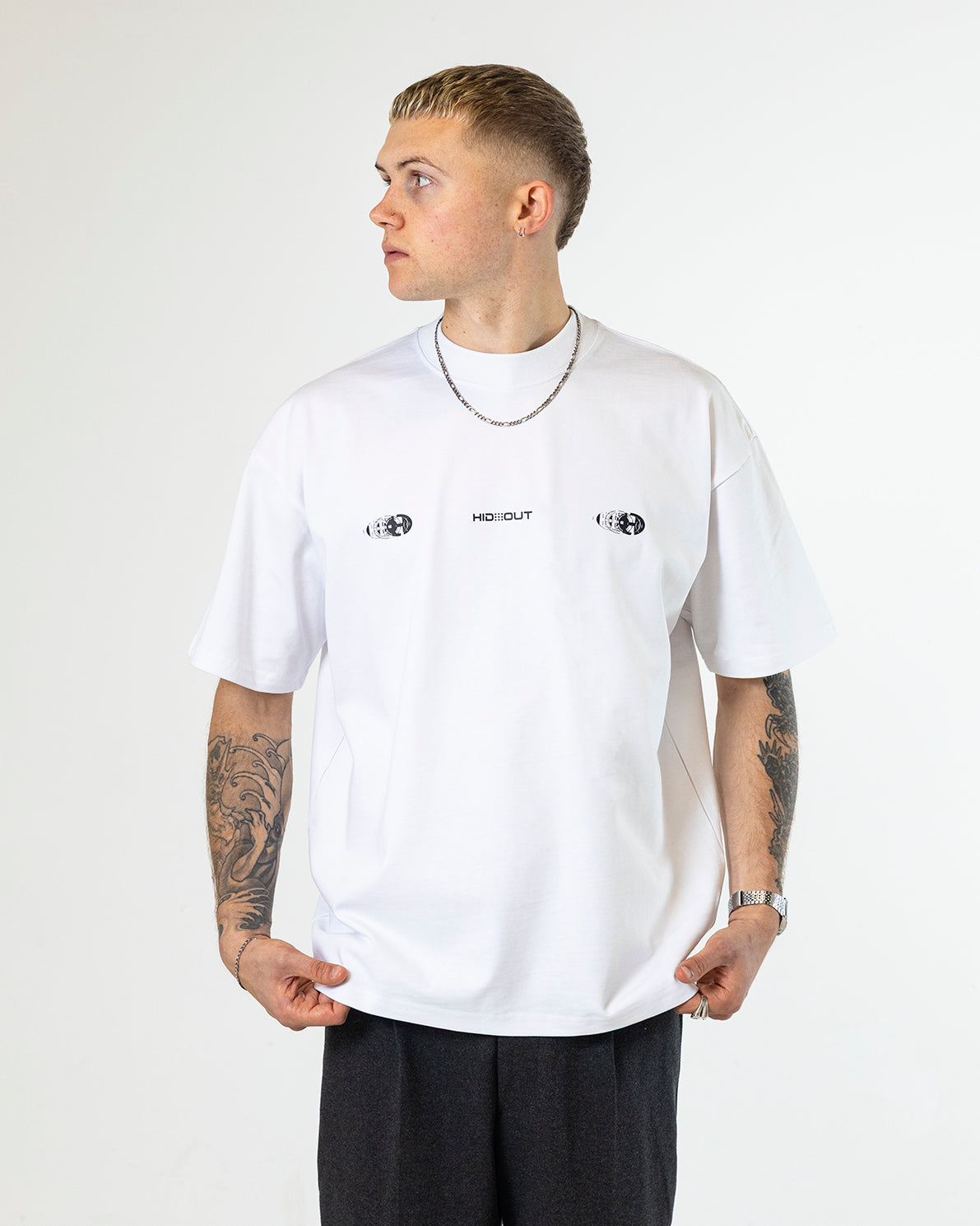 SHADOW TEE-WHITE-OVERSIZED FIT