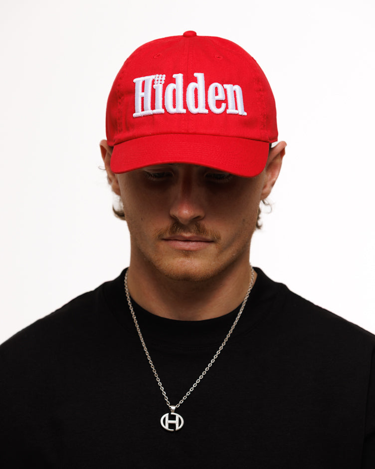 RALO DAD CAP -BRIGHT RED/WHITE