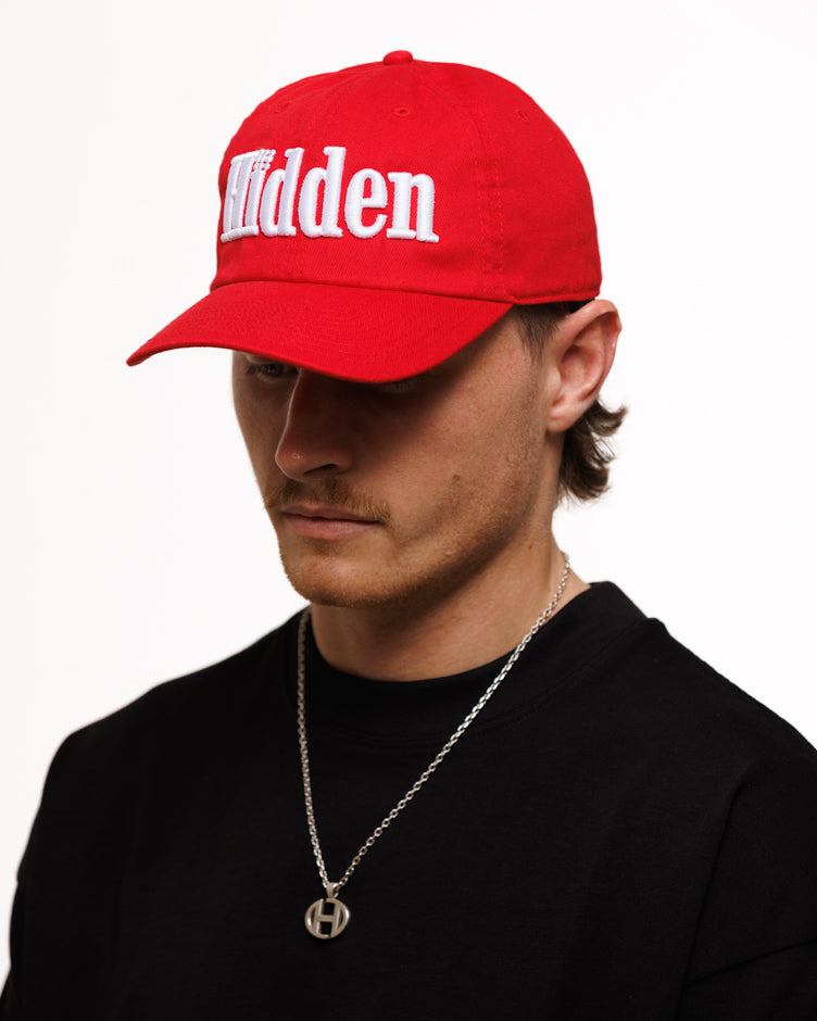RALO DAD CAP -BRIGHT RED/WHITE