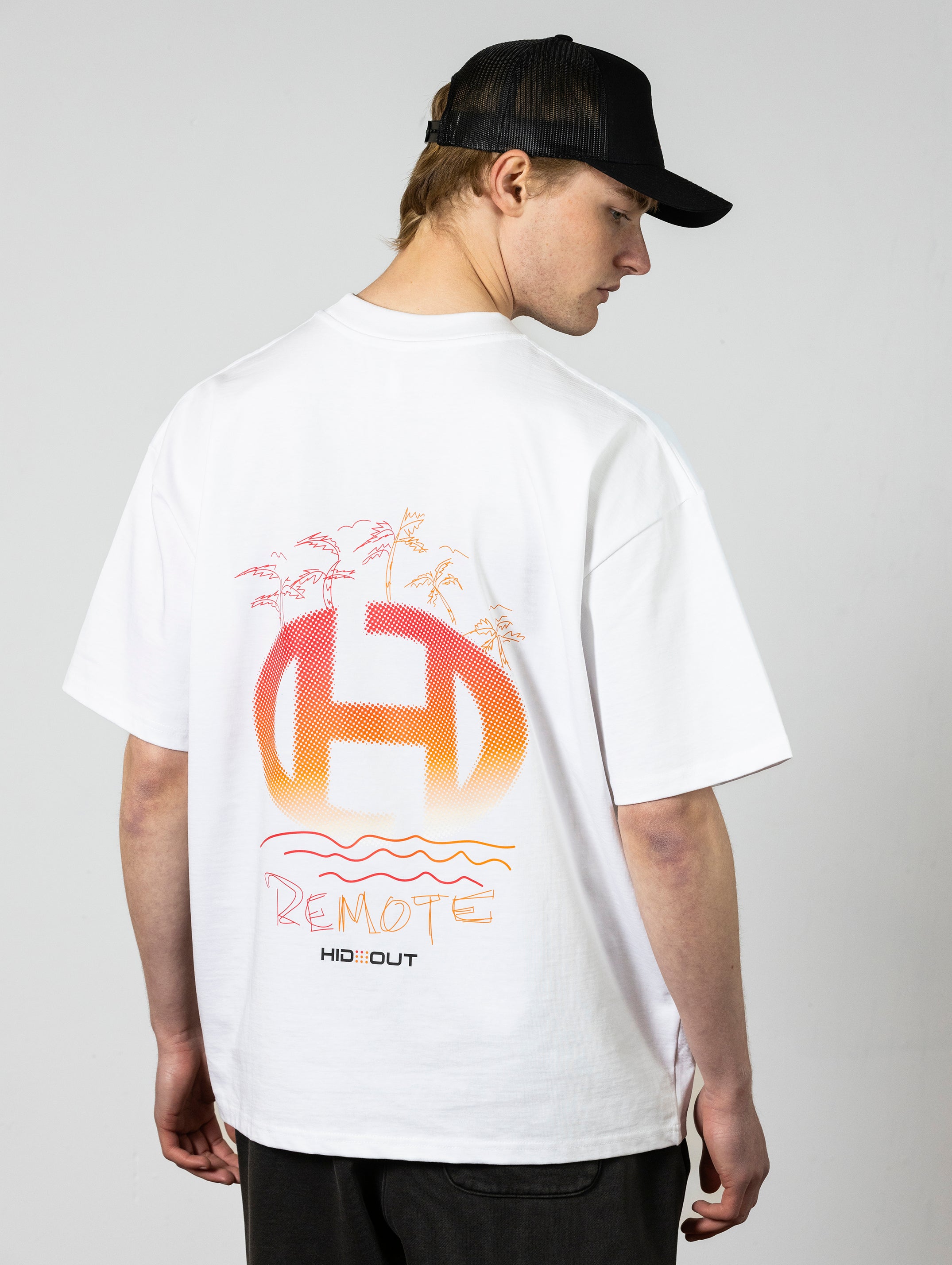 Remote Sunset Tee-White