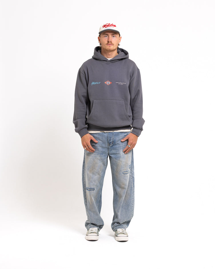 SERVICES HOODIE -GRAPHITE/RED
