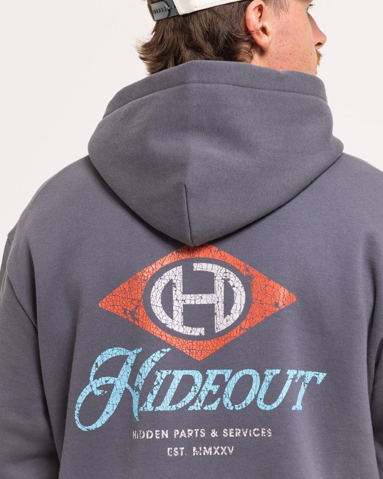 SERVICES HOODIE -GRAPHITE/RED
