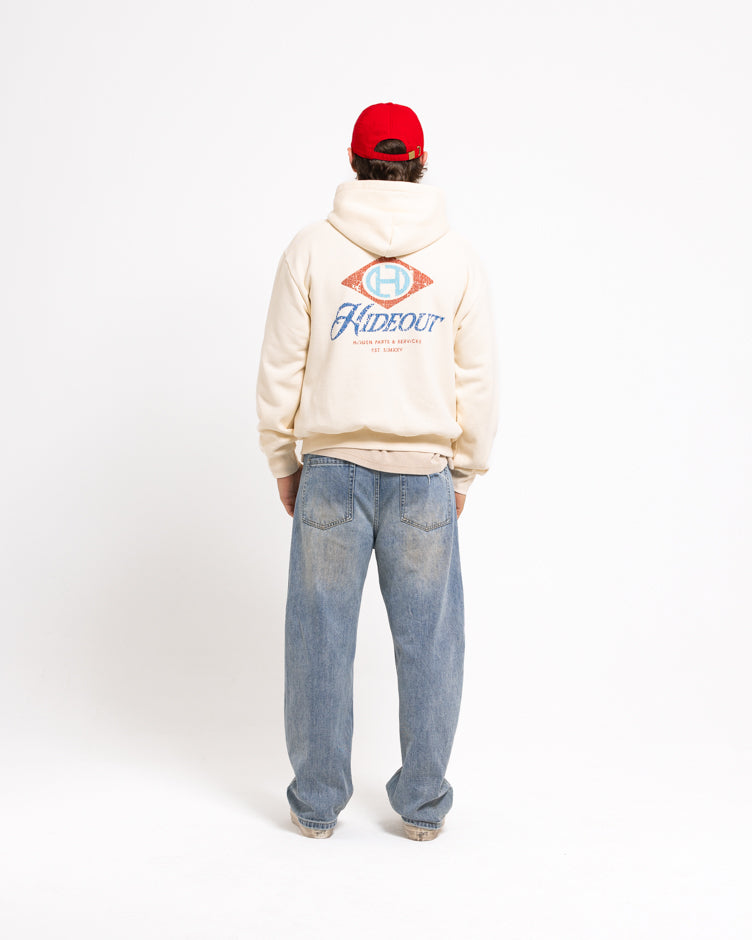 SERVICES HOODIE-NATURAL/DUSTY RED