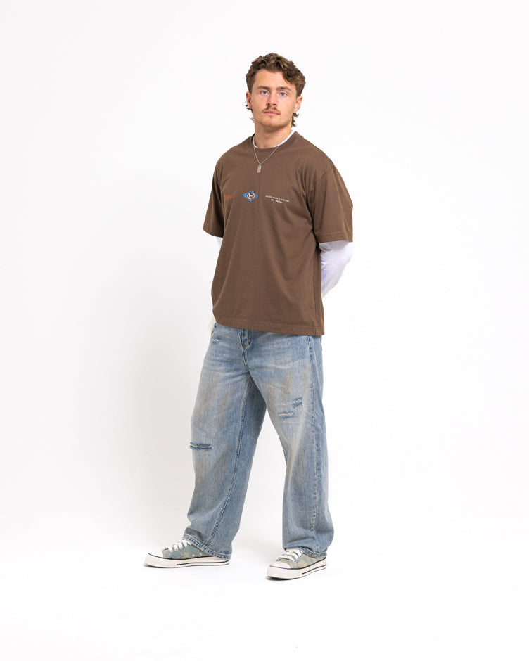 SERVICES T-SHIRT -TOBACCO/DUSTY RED