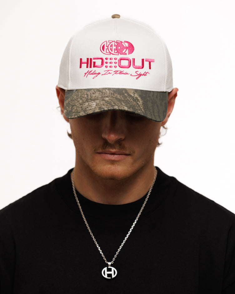 SYLO CAP - 5 PANEL TWO TONE(NAT/PINK/CAMO