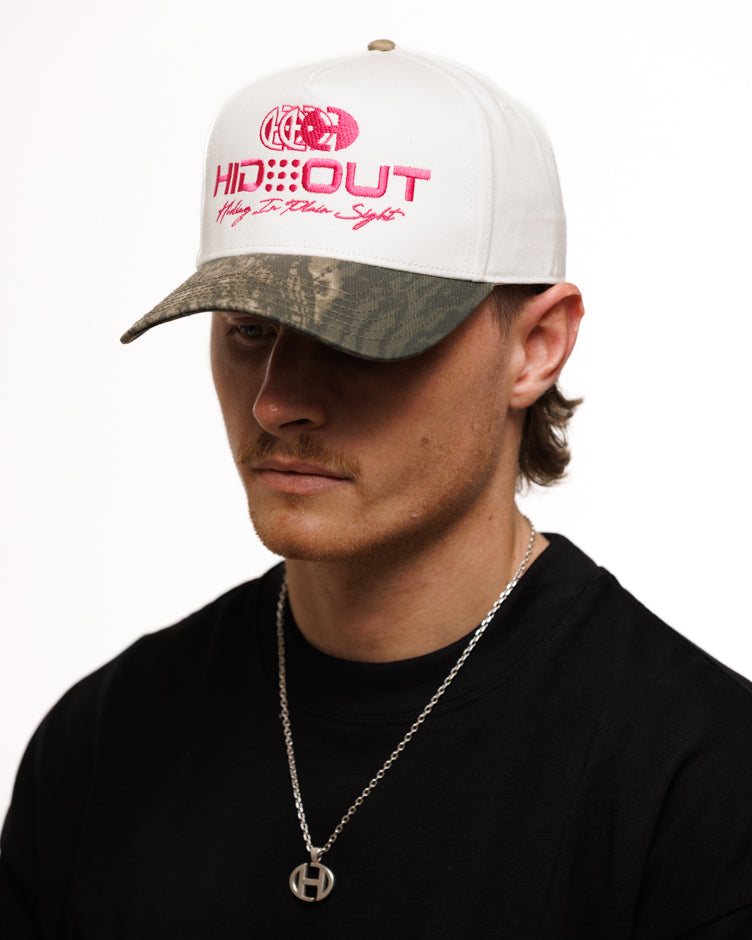 SYLO CAP - 5 PANEL TWO TONE(NAT/PINK/CAMO
