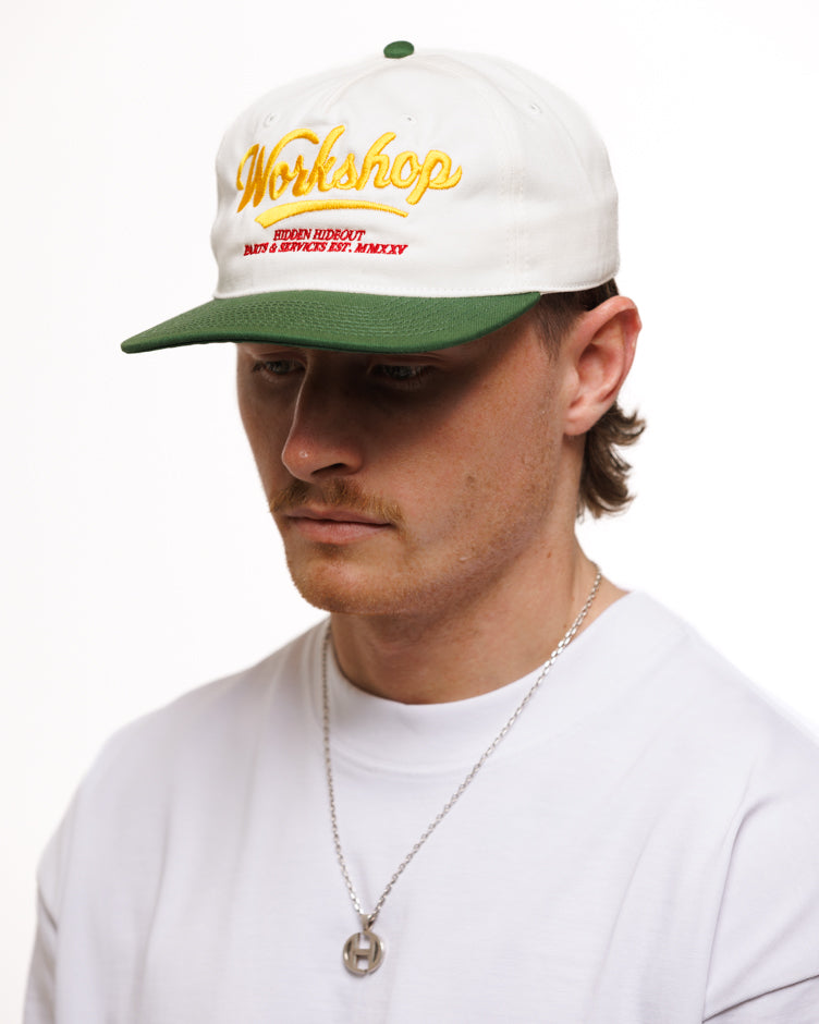 WORKSHOP 5 PANEL UNSTRUCTURED CAP-NATURAL/GOLD/FIELD GREEN